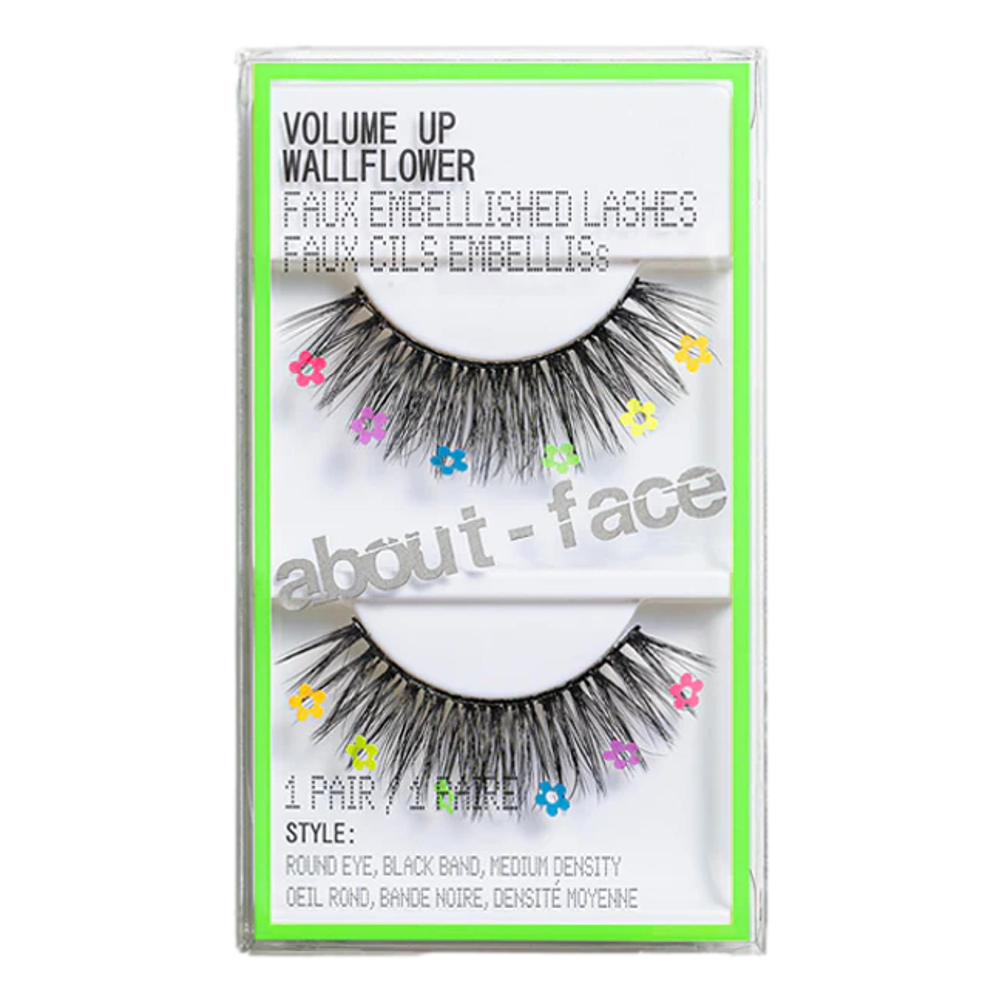 about-face VOLUME UP High drama faux lashes, WALLFLOWER